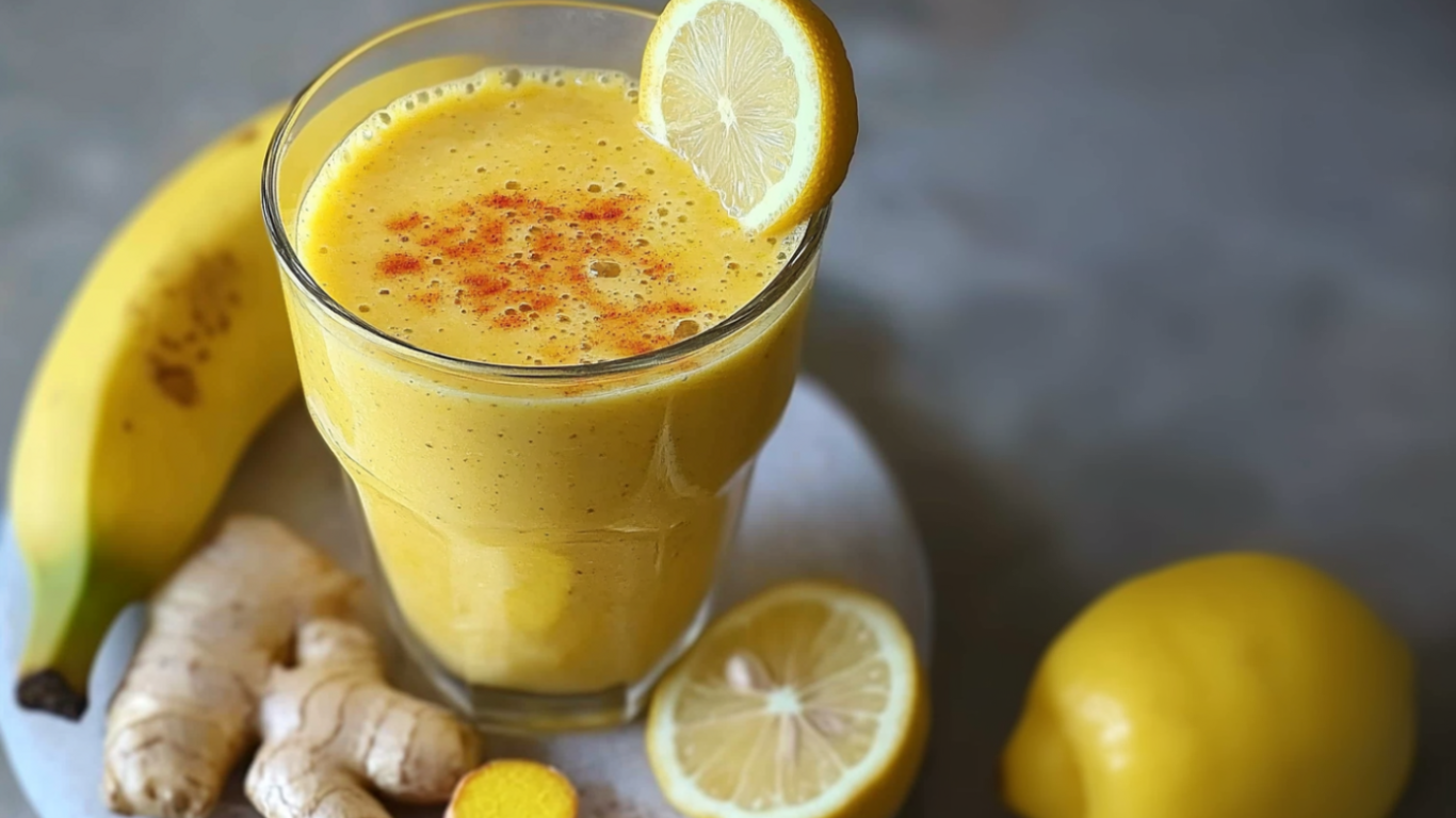 Smoothie alla Banana, Limone e Zenzero: Una Bevanda Vegetale Energetica e Deliziosa